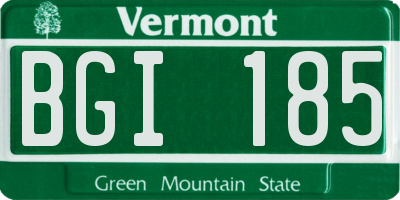 VT license plate BGI185
