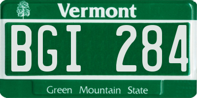 VT license plate BGI284