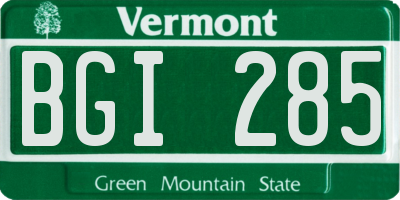 VT license plate BGI285
