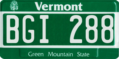 VT license plate BGI288