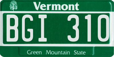VT license plate BGI310