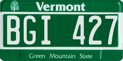 VT license plate BGI427