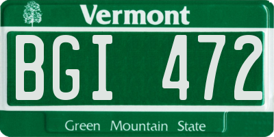 VT license plate BGI472