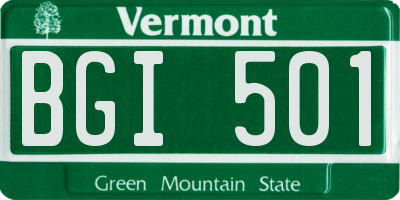 VT license plate BGI501