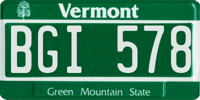 VT license plate BGI578