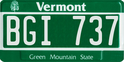 VT license plate BGI737