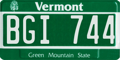 VT license plate BGI744