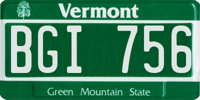 VT license plate BGI756