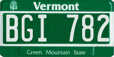 VT license plate BGI782