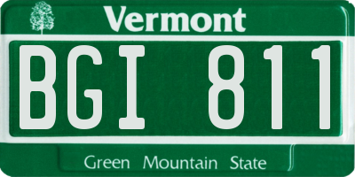 VT license plate BGI811