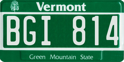 VT license plate BGI814