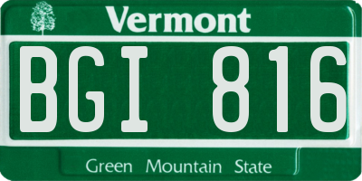 VT license plate BGI816