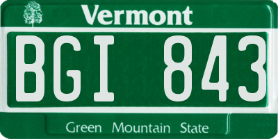 VT license plate BGI843