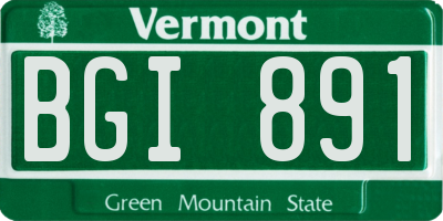 VT license plate BGI891