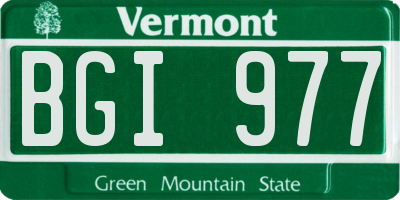 VT license plate BGI977