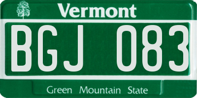 VT license plate BGJ083