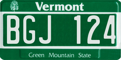 VT license plate BGJ124