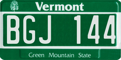 VT license plate BGJ144