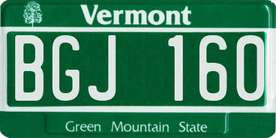 VT license plate BGJ160