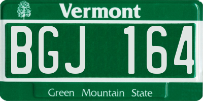 VT license plate BGJ164