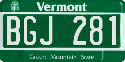 VT license plate BGJ281