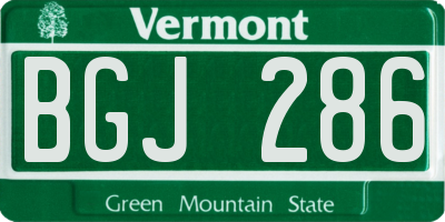 VT license plate BGJ286