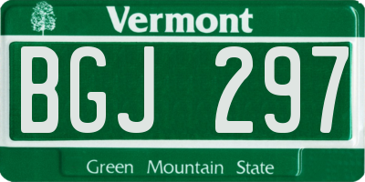 VT license plate BGJ297