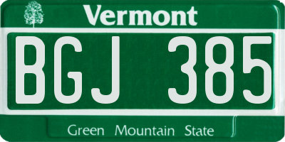 VT license plate BGJ385