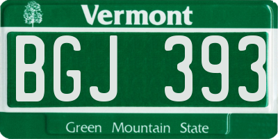 VT license plate BGJ393