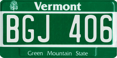 VT license plate BGJ406
