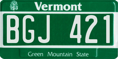 VT license plate BGJ421