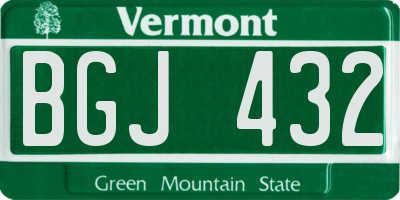 VT license plate BGJ432