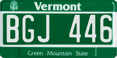VT license plate BGJ446