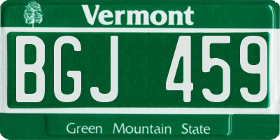 VT license plate BGJ459