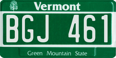 VT license plate BGJ461