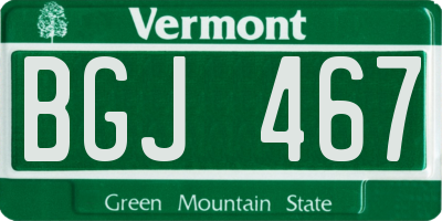 VT license plate BGJ467