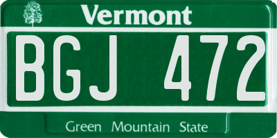 VT license plate BGJ472