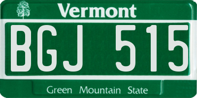 VT license plate BGJ515