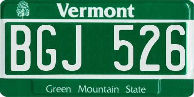 VT license plate BGJ526