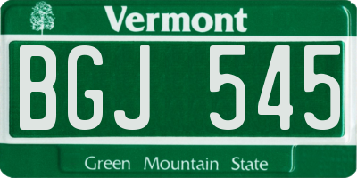 VT license plate BGJ545