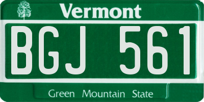 VT license plate BGJ561