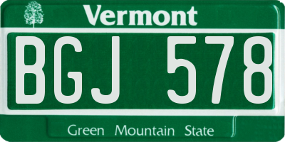 VT license plate BGJ578