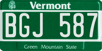 VT license plate BGJ587