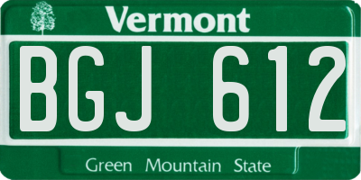 VT license plate BGJ612