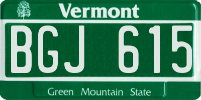 VT license plate BGJ615