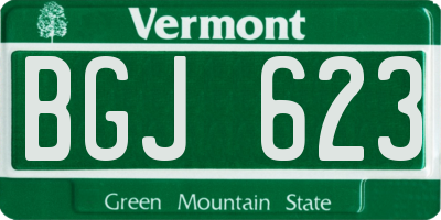 VT license plate BGJ623