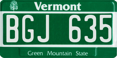 VT license plate BGJ635