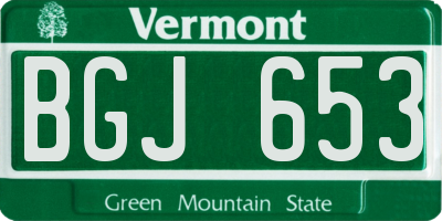 VT license plate BGJ653