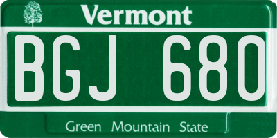VT license plate BGJ680