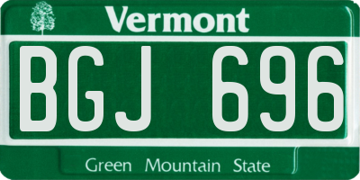 VT license plate BGJ696